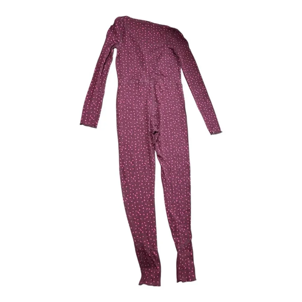 Free People Purple Thermal‎ Long Johns Sleepwear One Piece Pajama